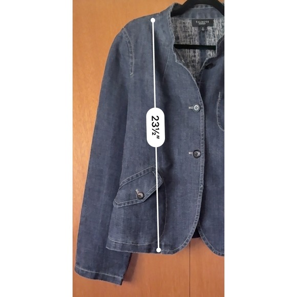 Talbots Women's 100% Linen Blazer 14 Career Travel Old Money Quiet Luxury Artsy - Picture 10 of 10